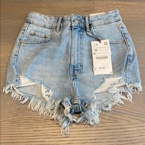 zara denim shorts